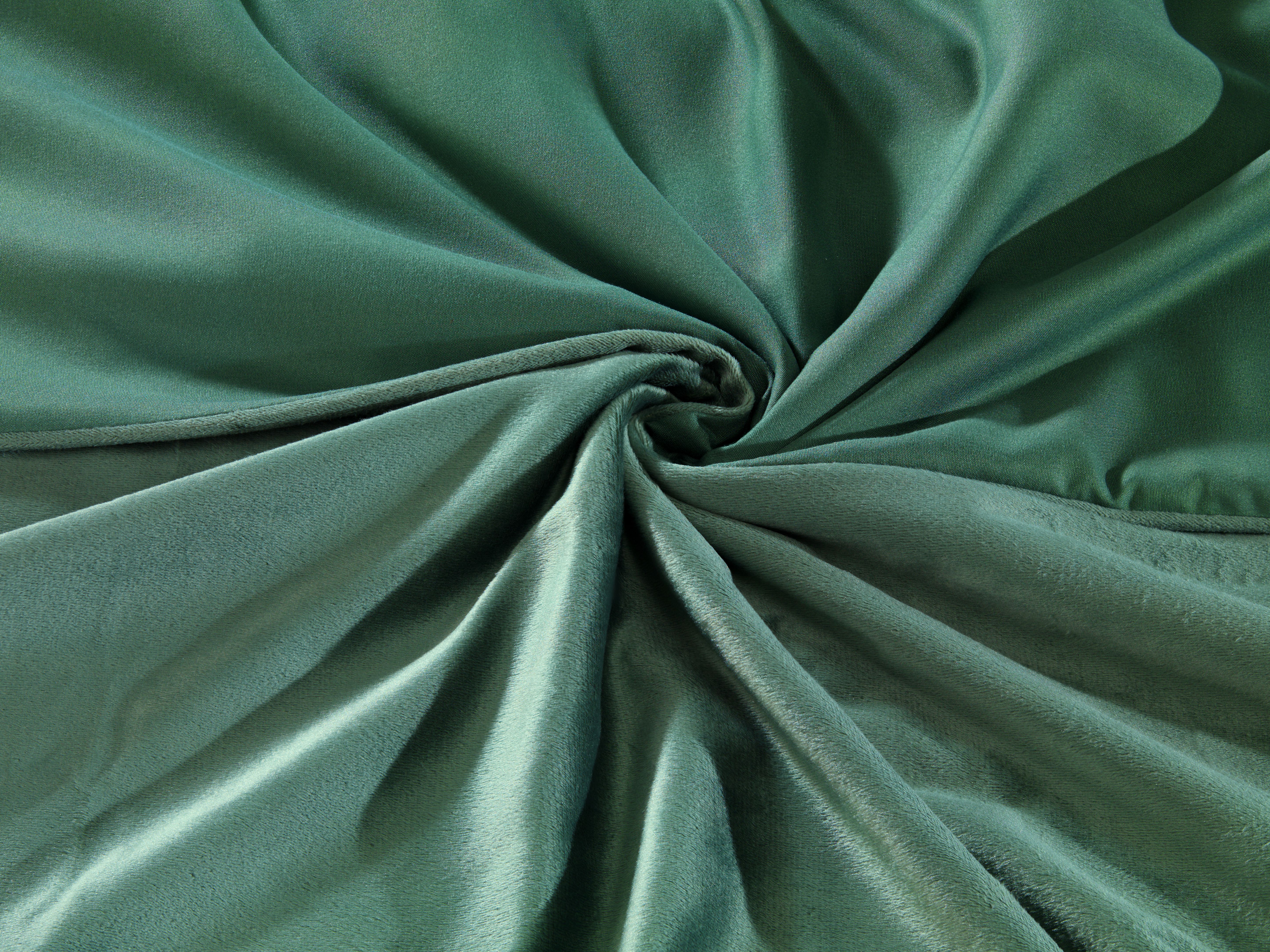 Winter Wende Bettwäsche Niki, Samt, 135x200+80x80cm uni grün, bügelfrei