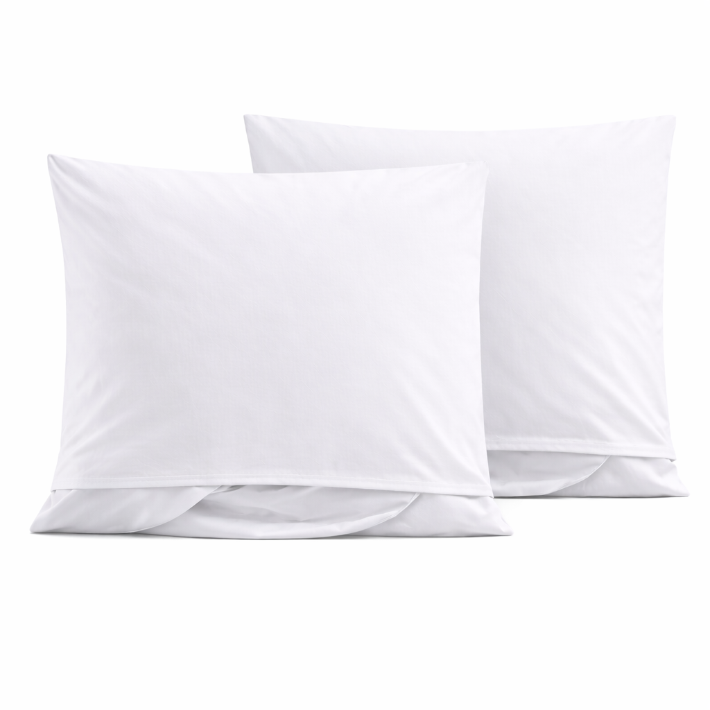 2er Pg. Kopfkissenbezug 80x80cm kochfest, Hotelverschluß, weiß, Linon, 95 Grad Wäsche, Kissenhülle 100% Baumwolle
