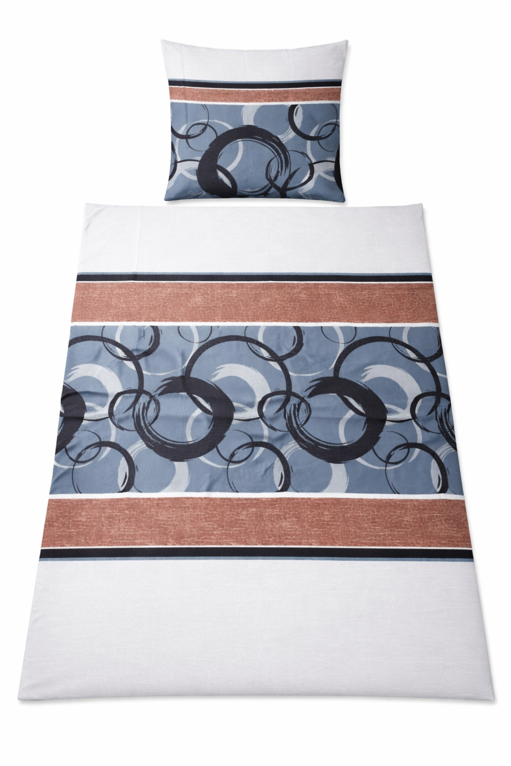 2-tlg. Biber Winter Bettwäsche 155x220 +80x80cm, Baumwolle, Übergröße, weiß Kreise